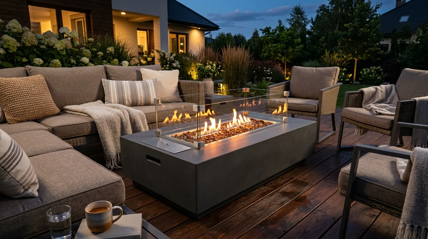 Pergola-Covered Fire Pit Area